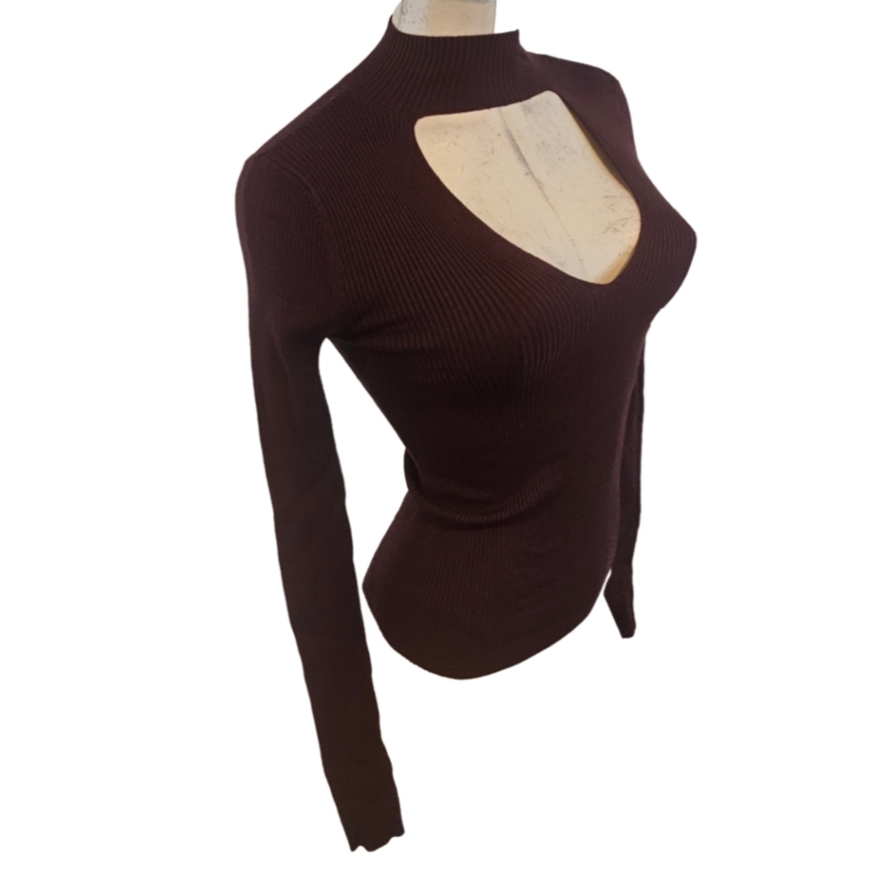 Express Size XS Maroon Cut-Out Women's Top